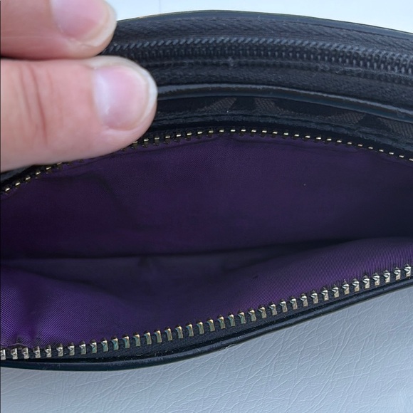 Coach Black on Black Signature Logo Canvas Wristlet Wallet Clutch GUC - Picture 9 of 16